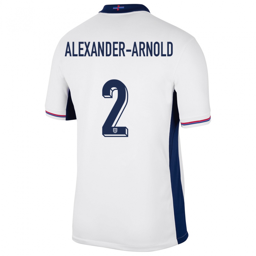 Homem Camisola Inglaterra Trent Alexander-Arnold #2 Branco Principal 24-26 Camisa Brasil