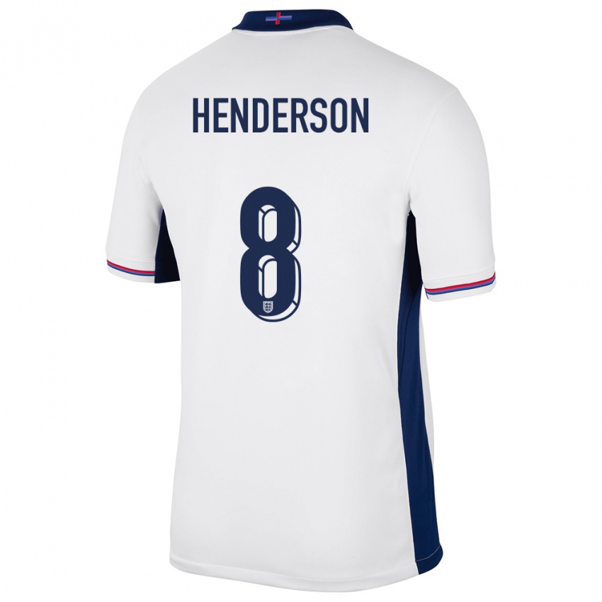 Homem Camisola Inglaterra Jordan Henderson #8 Branco Principal 24-26 Camisa Brasil