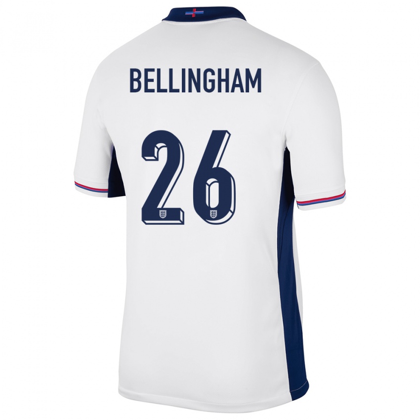 Homem Camisola Inglaterra Jude Bellingham #26 Branco Principal 24-26 Camisa Brasil