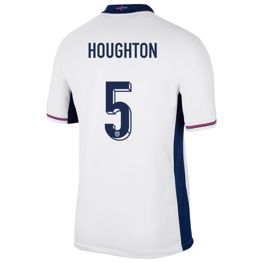 Homem Camisola Inglaterra Steph Houghton #5 Branco Principal 24-26 Camisa Brasil