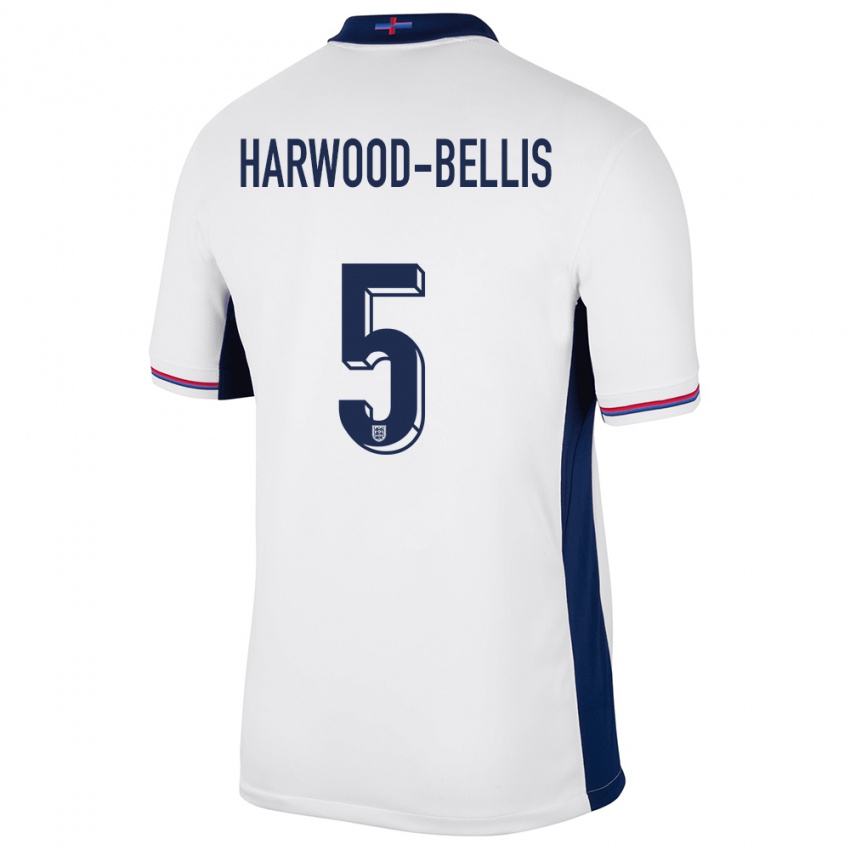 Homem Camisola Inglaterra Taylor Harwood Bellis #5 Branco Principal 24-26 Camisa Brasil