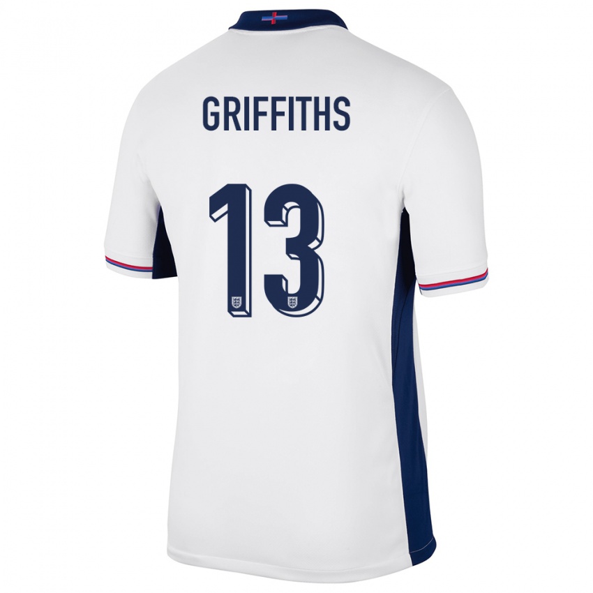 Homem Camisola Inglaterra Josh Griffiths #13 Branco Principal 24-26 Camisa Brasil