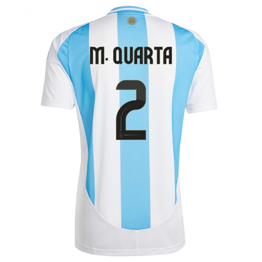 Homem Camisola Argentina Lucas Martinez Quarta #2 Branco Azul Principal 24-26 Camisa Brasil