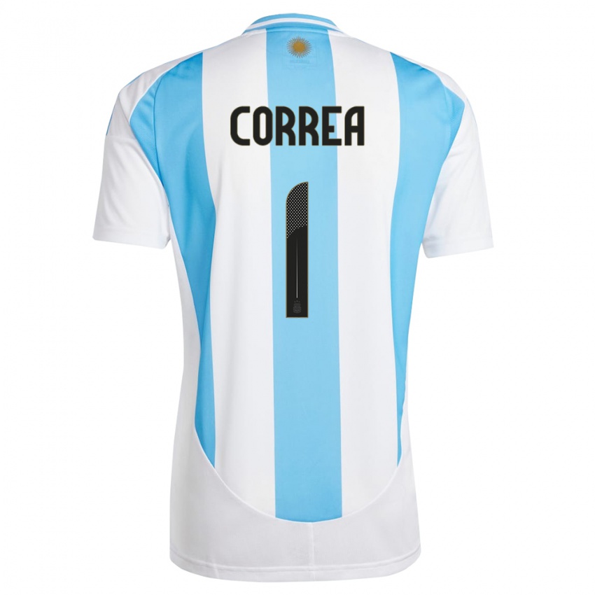 Homem Camisola Argentina Vanina Correa #1 Branco Azul Principal 24-26 Camisa Brasil