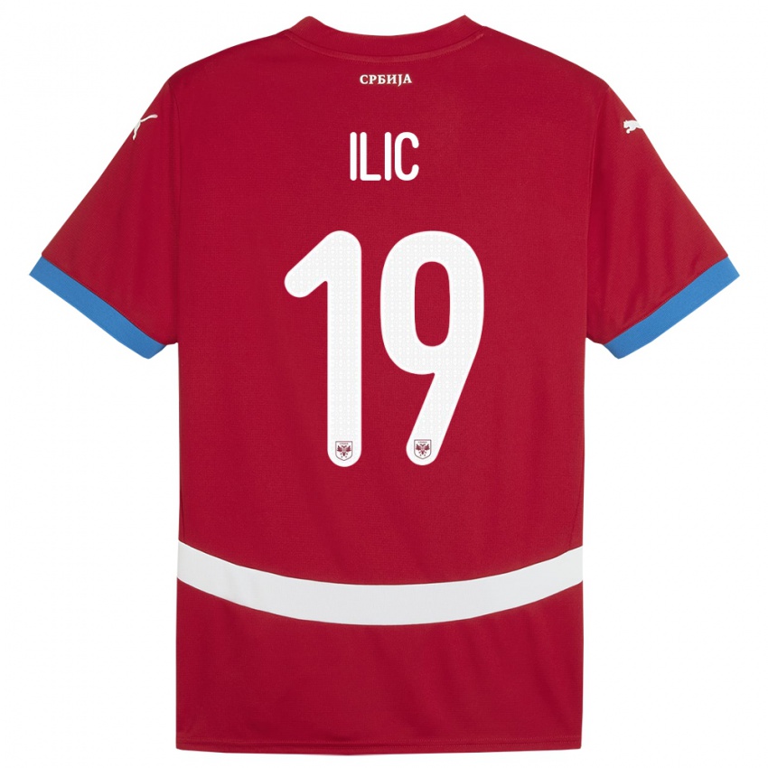 Homem Camisola Sérvia Ivan Ilic #19 Vermelho Principal 24-26 Camisa Brasil