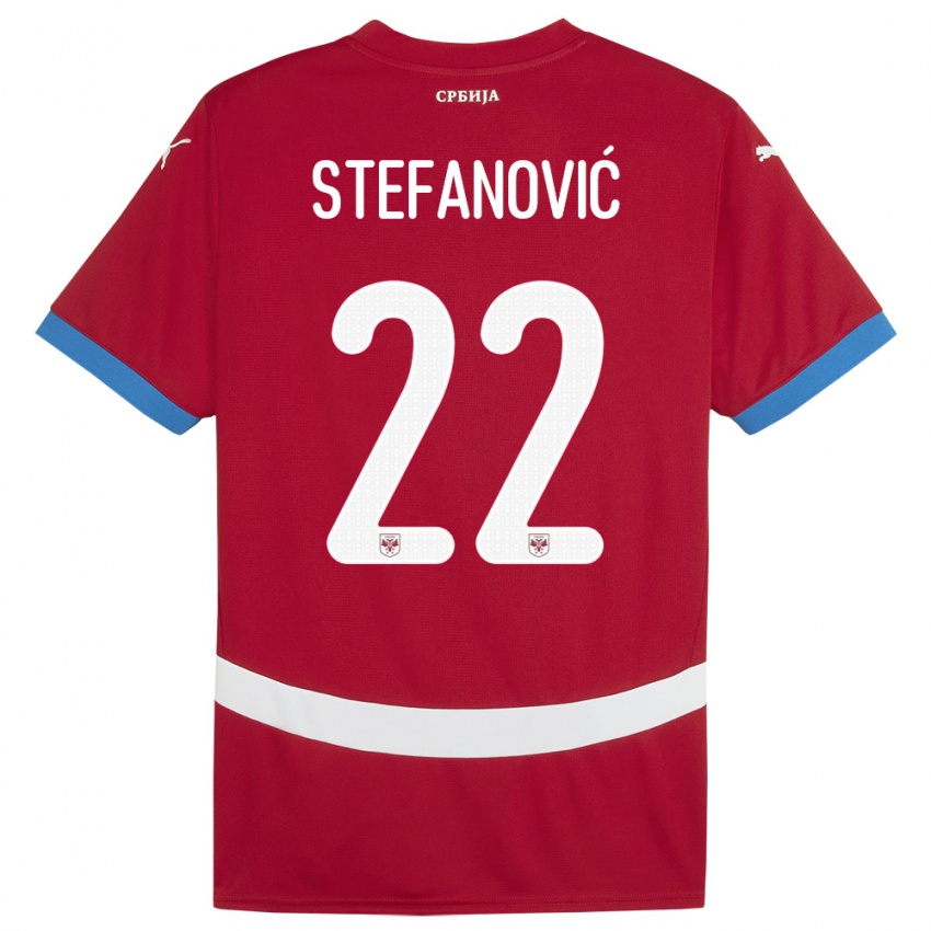 Homem Camisola Sérvia Dejana Stefanovic #22 Vermelho Principal 24-26 Camisa Brasil