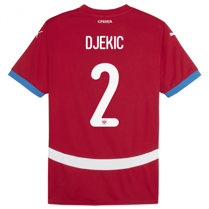 Homem Camisola Sérvia Djuro Giulio Djekic #2 Vermelho Principal 24-26 Camisa Brasil