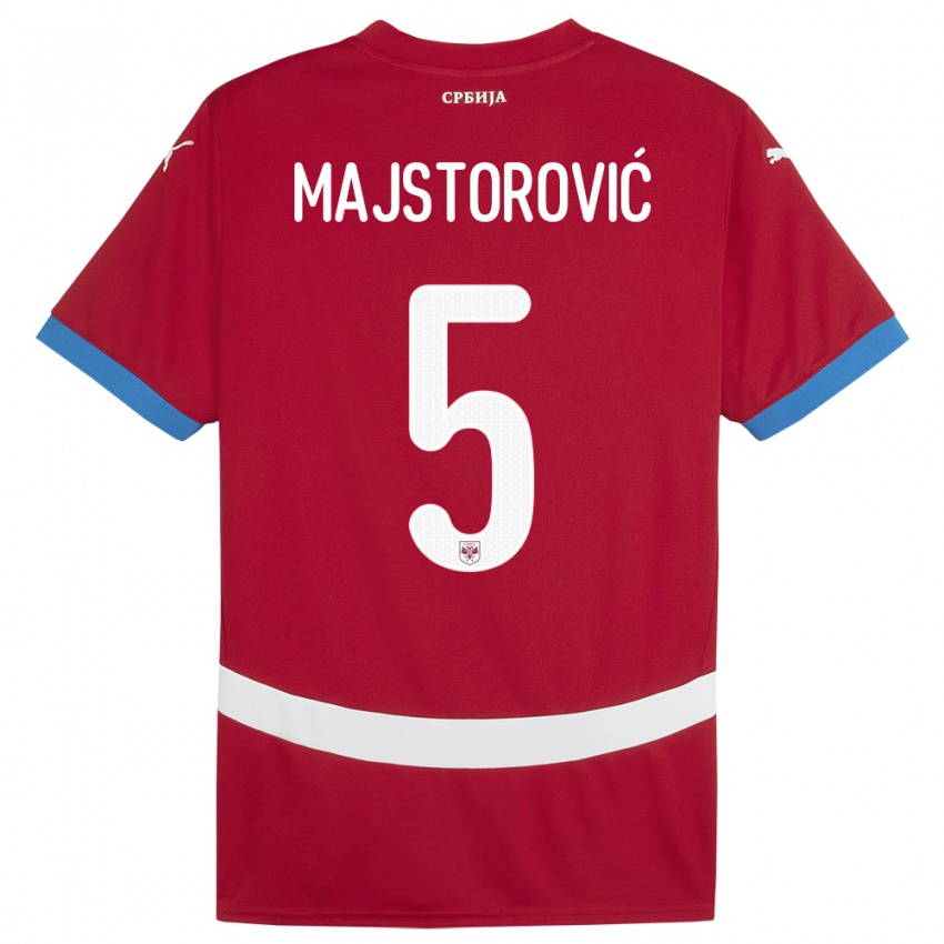 Homem Camisola Sérvia Milan Majstorovic #5 Vermelho Principal 24-26 Camisa Brasil
