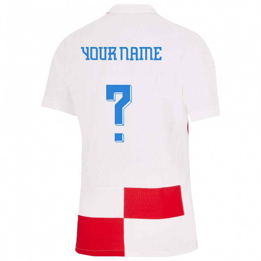 Homem Camisola Croácia Seu Nome #0 Branco Vermelho Principal 24-26 Camisa Brasil
