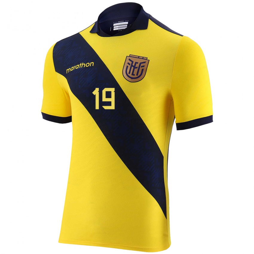 Homem Camisola Equador Gonzalo Plata #19 Amarelo Principal 24-26 Camisa Brasil