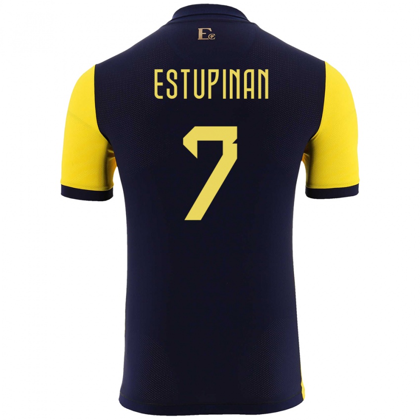 Homem Camisola Equador Pervis Estupinan #7 Amarelo Principal 24-26 Camisa Brasil