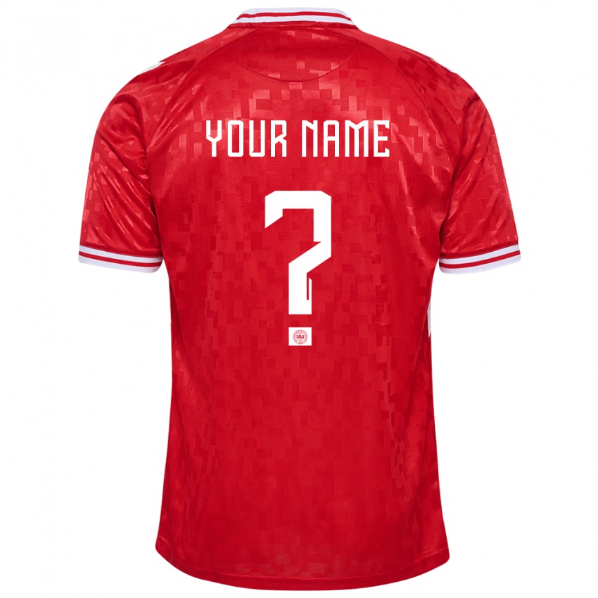 Homem Camisola Dinamarca Seu Nome #0 Vermelho Principal 24-26 Camisa Brasil