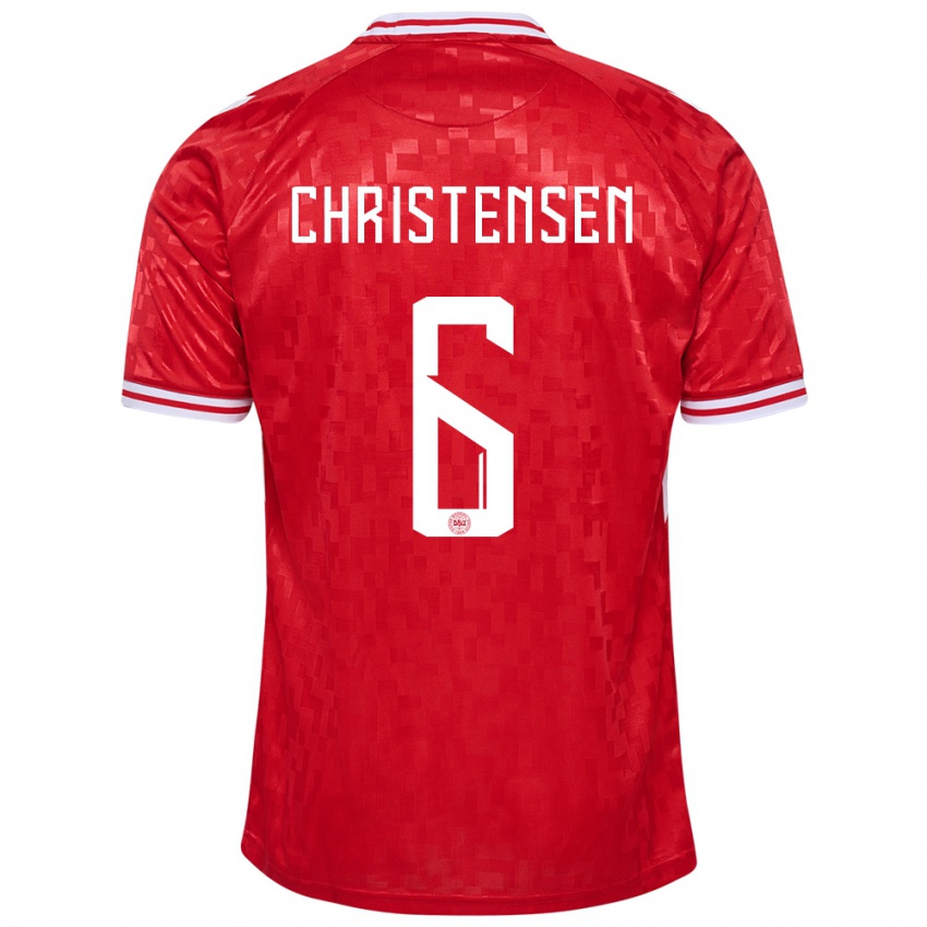 Homem Camisola Dinamarca Andreas Christensen #6 Vermelho Principal 24-26 Camisa Brasil