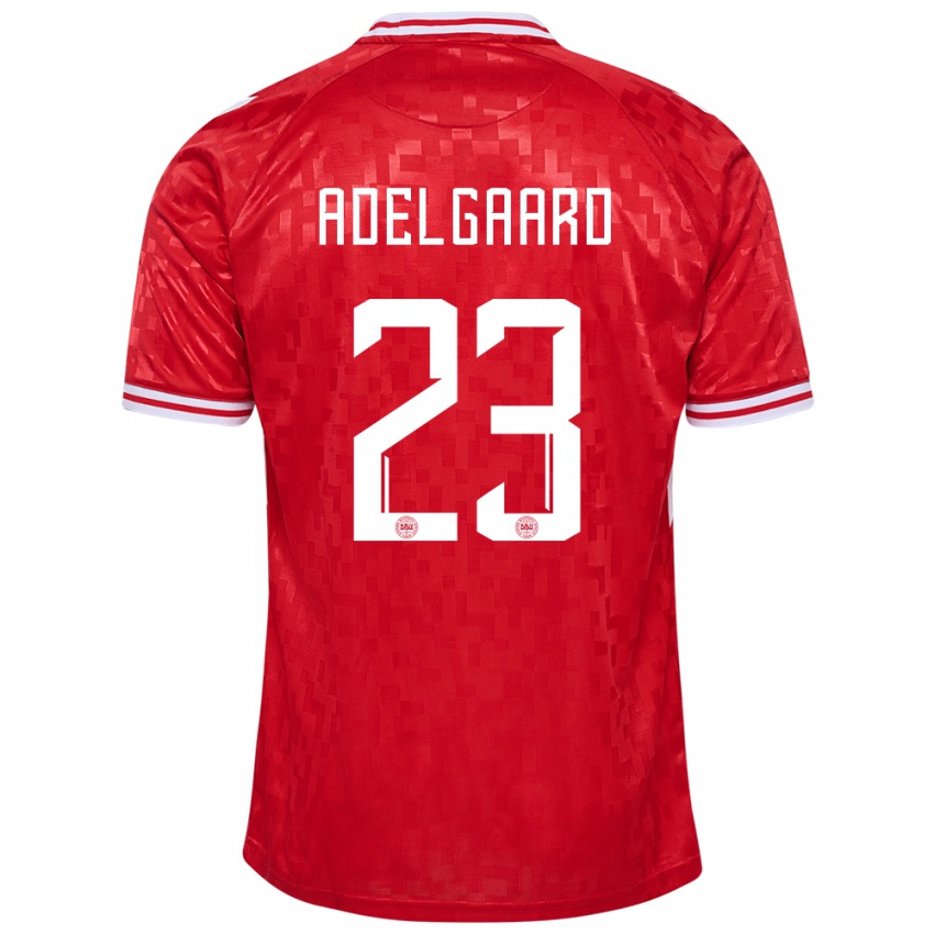 Homem Camisola Dinamarca Aske Adelgaard #23 Vermelho Principal 24-26 Camisa Brasil