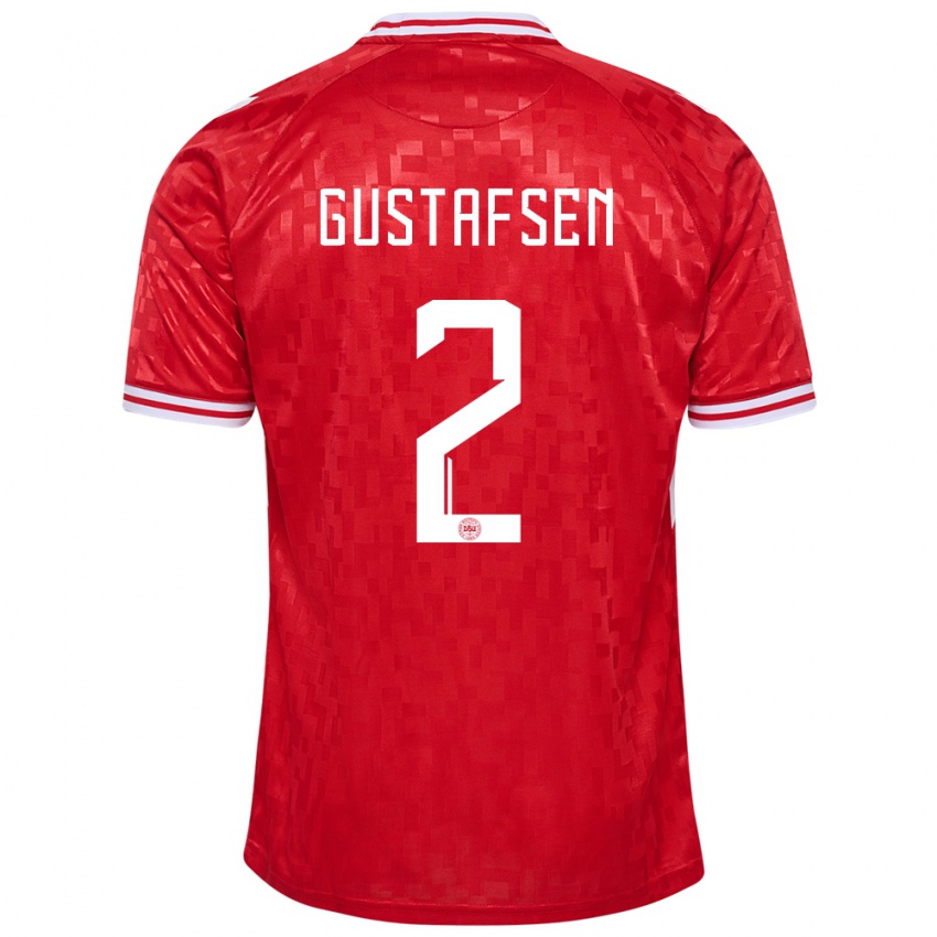 Homem Camisola Dinamarca Victor Gustafsen #2 Vermelho Principal 24-26 Camisa Brasil