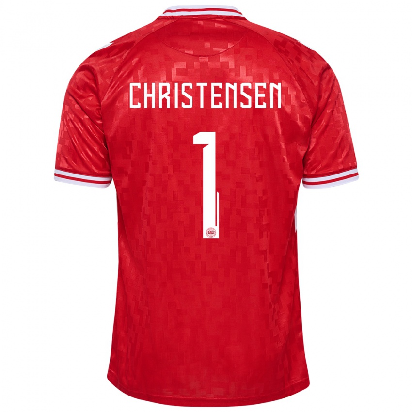 Homem Camisola Dinamarca Lene Christensen #1 Vermelho Principal 24-26 Camisa Brasil