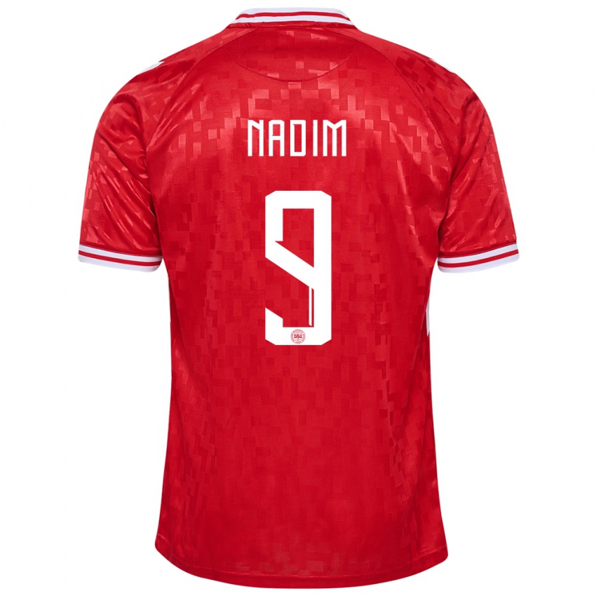 Homem Camisola Dinamarca Nadia Nadim #9 Vermelho Principal 24-26 Camisa Brasil