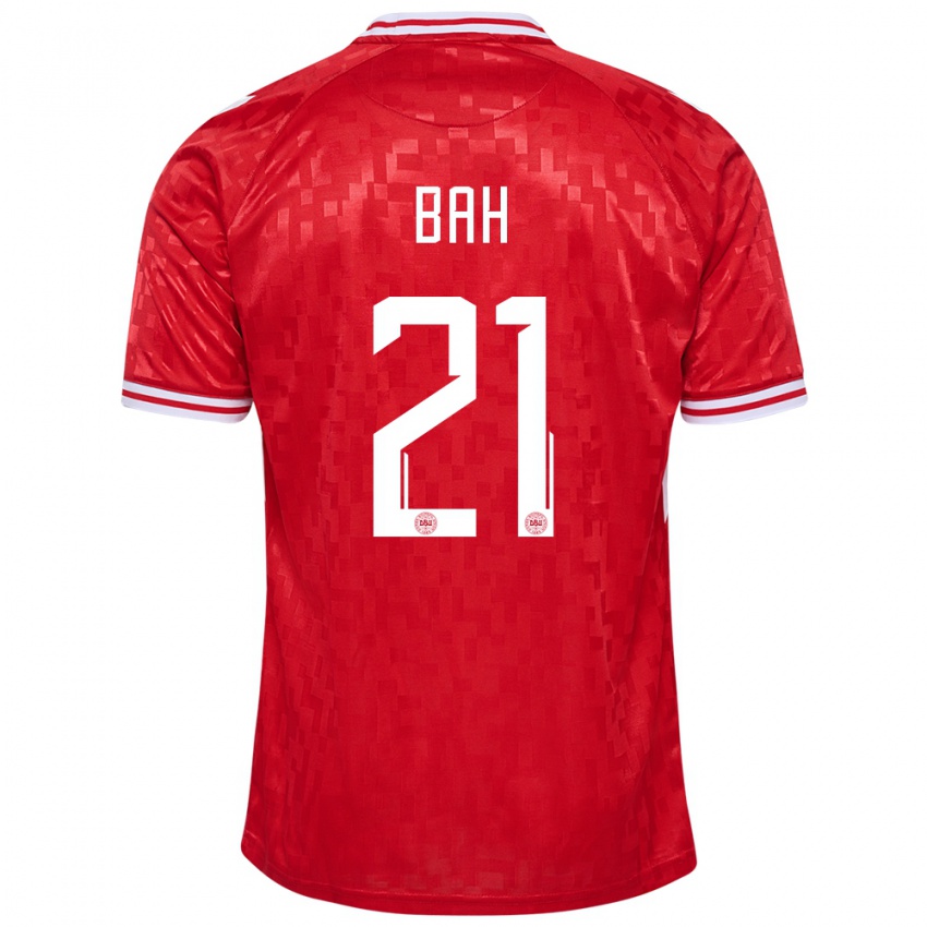 Homem Camisola Dinamarca Alexander Bah #21 Vermelho Principal 24-26 Camisa Brasil