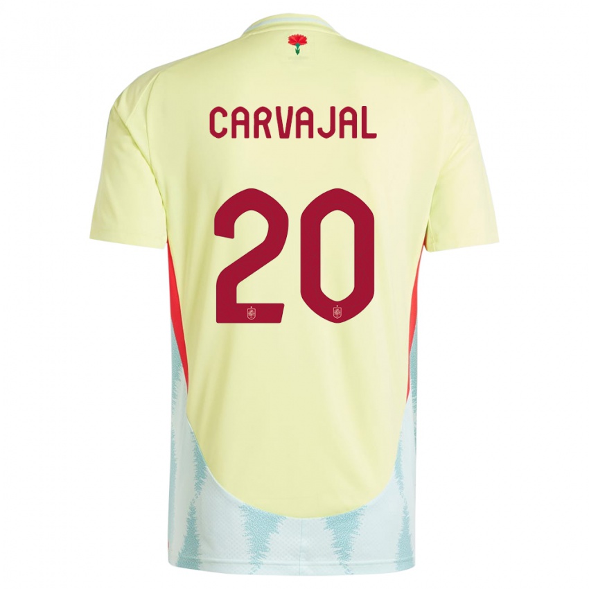 Homem Camisola Espanha Daniel Carvajal #20 Amarelo Alternativa 24-26 Camisa Brasil