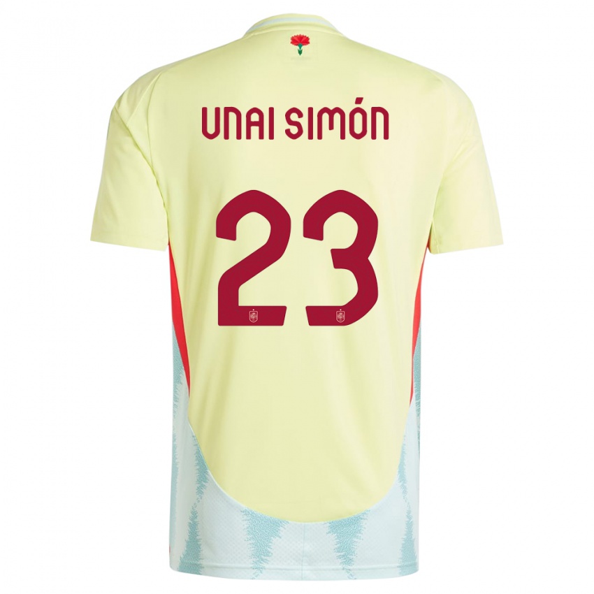 Homem Camisola Espanha Unai Simon #23 Amarelo Alternativa 24-26 Camisa Brasil