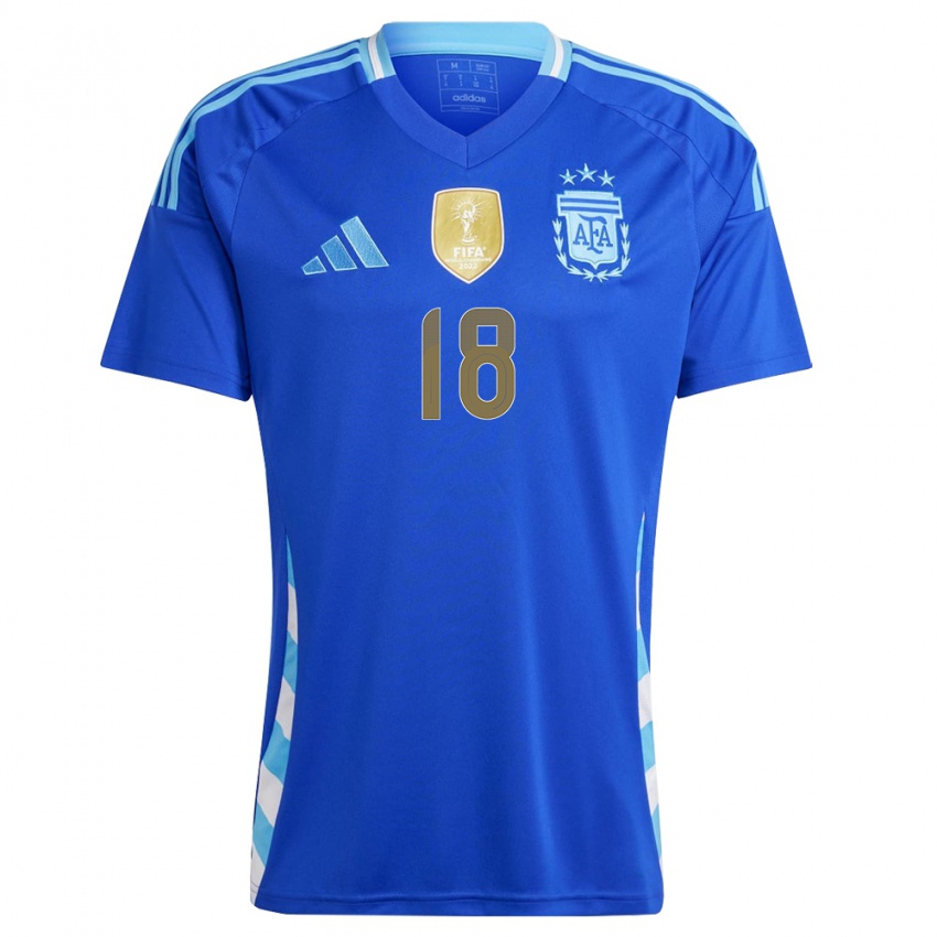 Homem Camisola Argentina Luka Romero #18 Azul Alternativa 24-26 Camisa Brasil