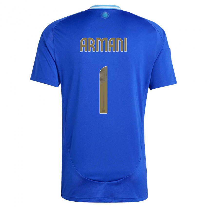 Homem Camisola Argentina Franco Armani #1 Azul Alternativa 24-26 Camisa Brasil