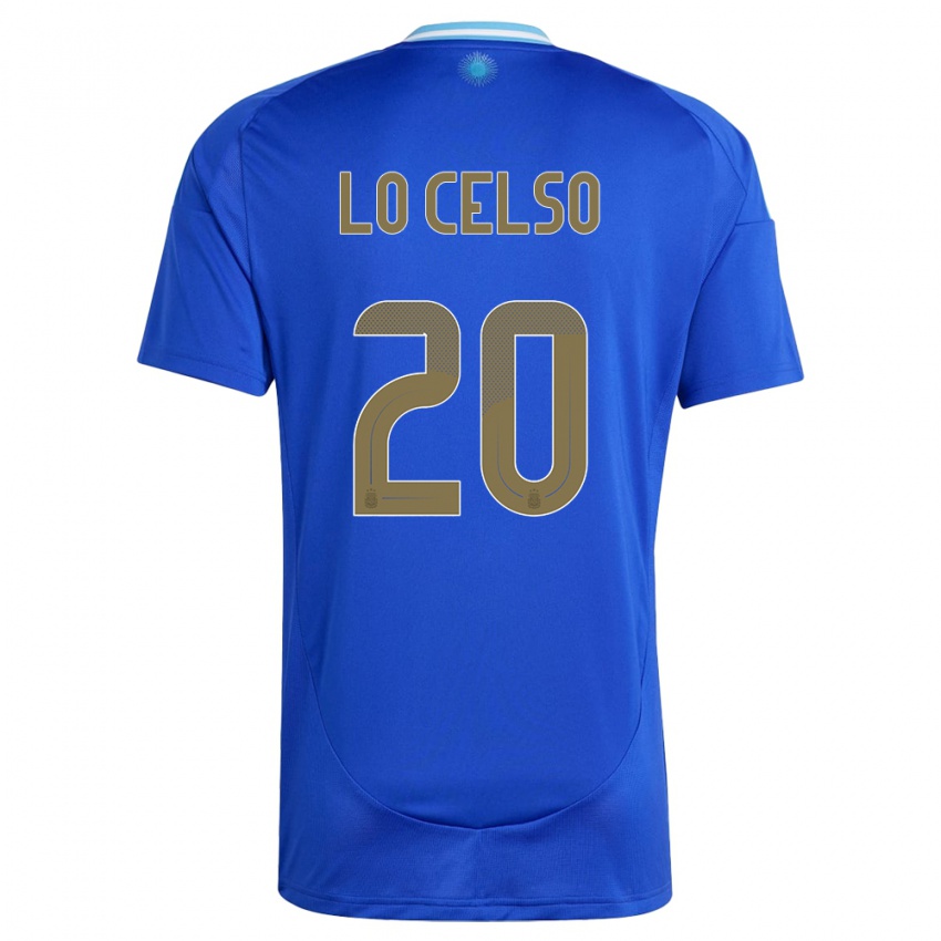 Homem Camisola Argentina Giovani Lo Celso #20 Azul Alternativa 24-26 Camisa Brasil