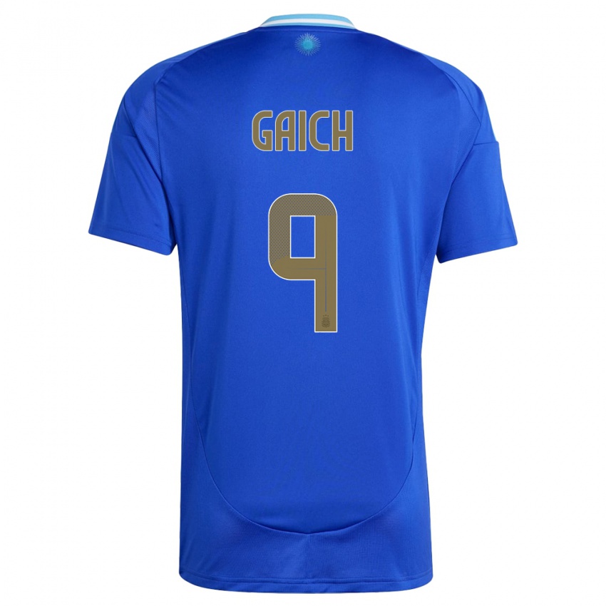 Homem Camisola Argentina Adolfo Gaich #9 Azul Alternativa 24-26 Camisa Brasil