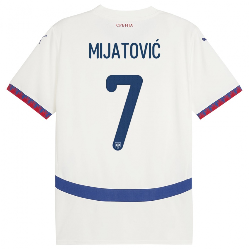 Homem Camisola Sérvia Milica Mijatovic #7 Branco Alternativa 24-26 Camisa Brasil