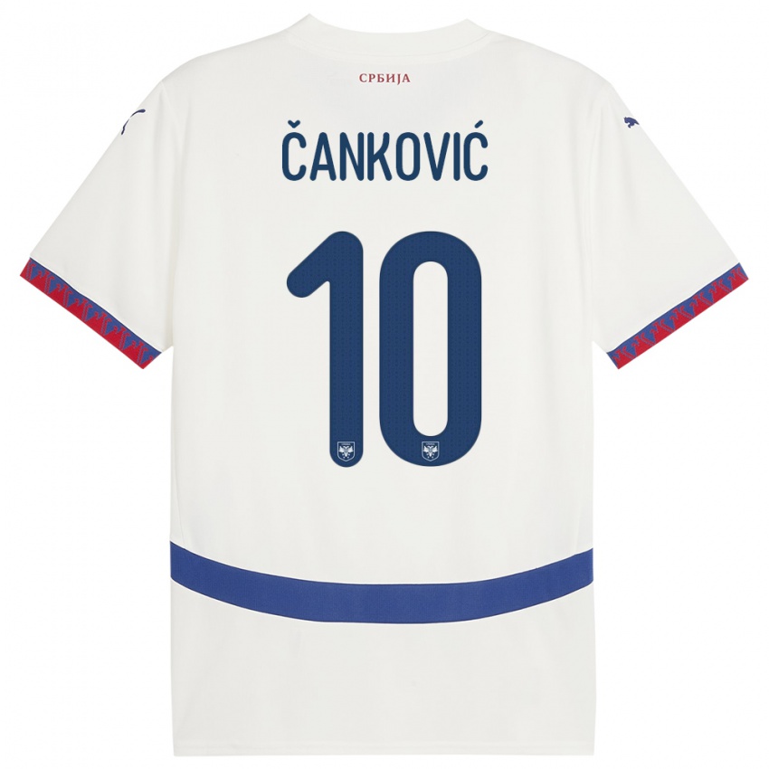 Homem Camisola Sérvia Jelena Cankovic #10 Branco Alternativa 24-26 Camisa Brasil