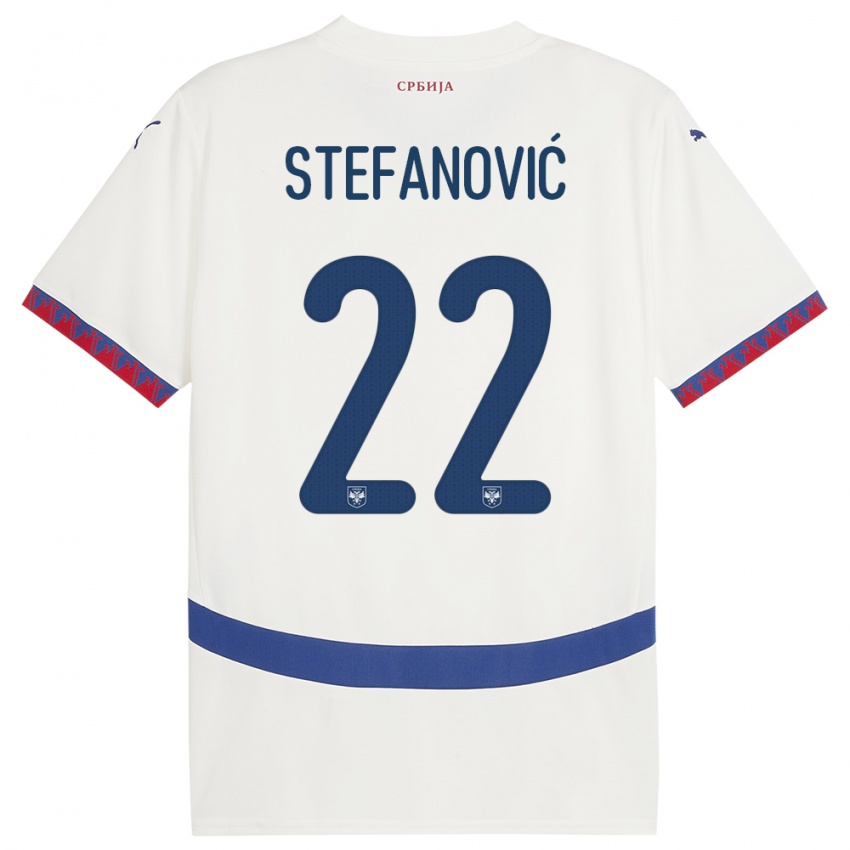 Homem Camisola Sérvia Dejana Stefanovic #22 Branco Alternativa 24-26 Camisa Brasil