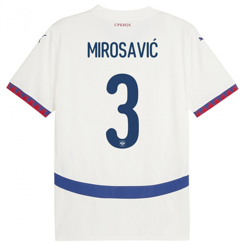 Homem Camisola Sérvia Veljko Mirosavic #3 Branco Alternativa 24-26 Camisa Brasil