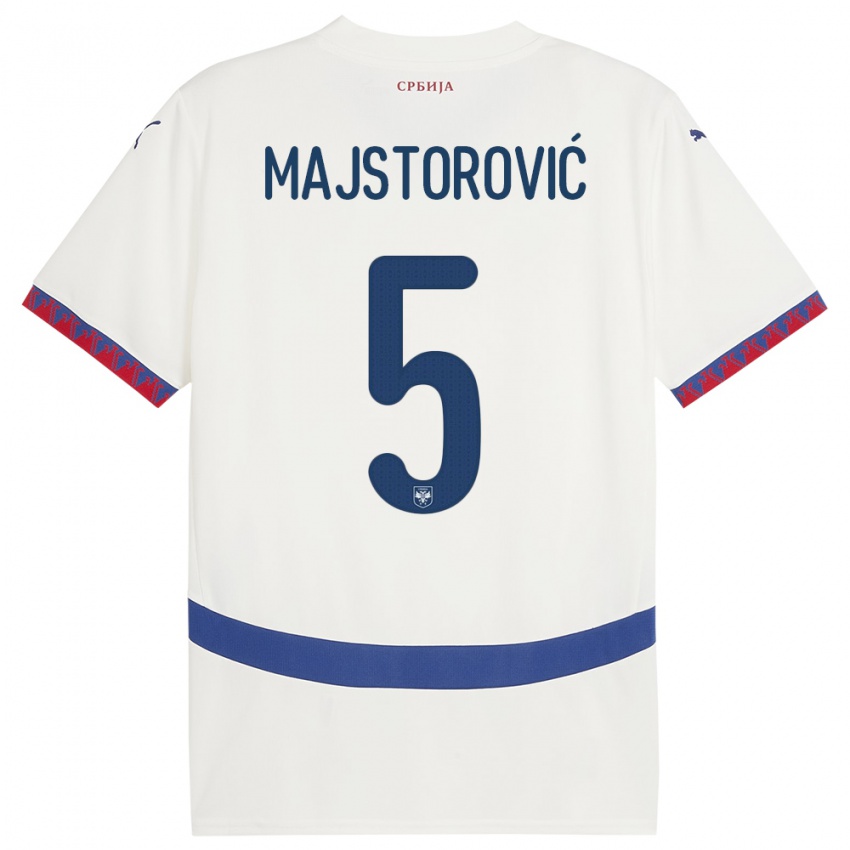 Homem Camisola Sérvia Milan Majstorovic #5 Branco Alternativa 24-26 Camisa Brasil