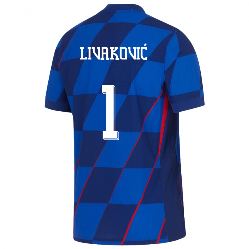 Homem Camisola Croácia Dominik Livakovic #1 Azul Alternativa 24-26 Camisa Brasil