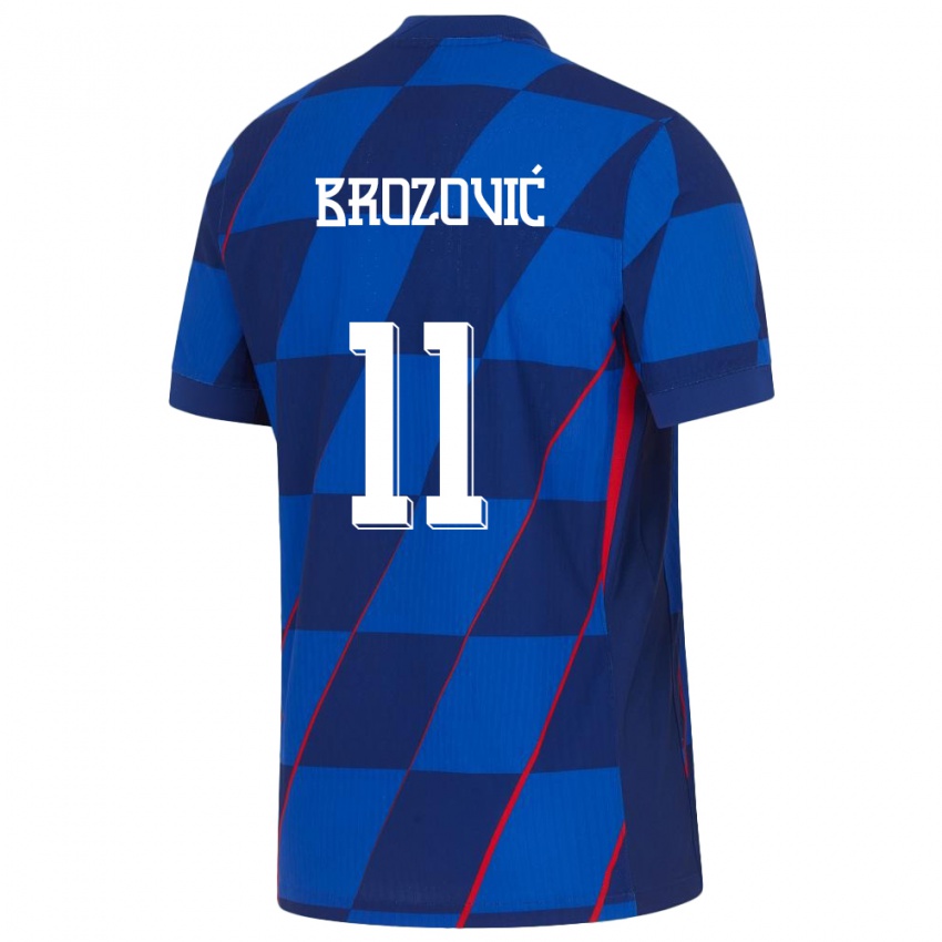 Homem Camisola Croácia Marcelo Brozovic #11 Azul Alternativa 24-26 Camisa Brasil