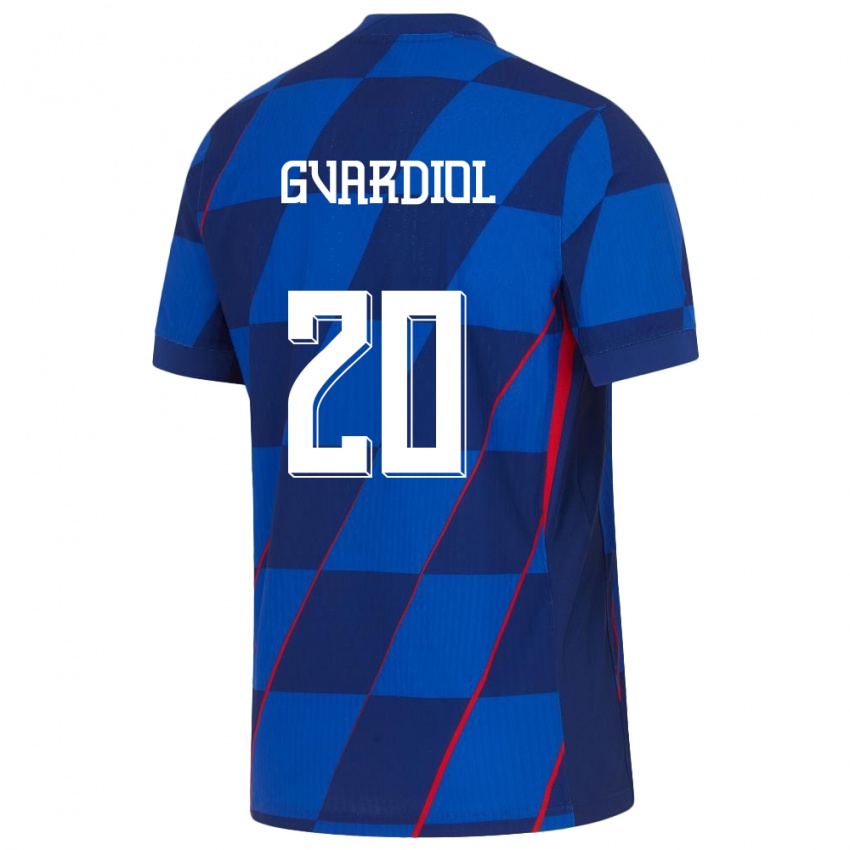 Homem Camisola Croácia Josko Gvardiol #20 Azul Alternativa 24-26 Camisa Brasil