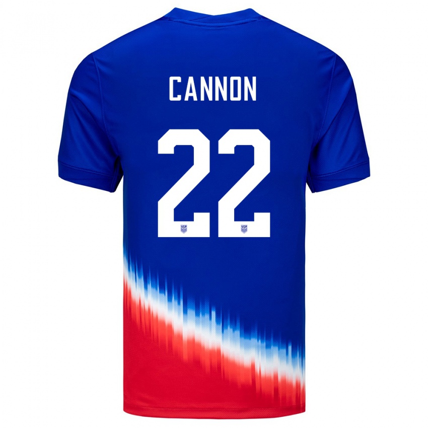 Homem Camisola Estados Unidos Reggie Cannon #22 Azul Alternativa 24-26 Camisa Brasil