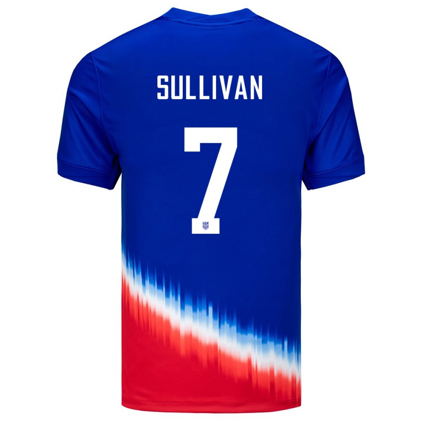 Homem Camisola Estados Unidos Quinn Sullivan #7 Azul Alternativa 24-26 Camisa Brasil