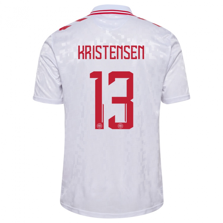 Homem Camisola Dinamarca Rasmus Kristensen #13 Branco Alternativa 24-26 Camisa Brasil