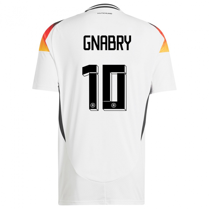 Mulher Camisola Alemanha Serge Gnabry #10 Branco Principal 24-26 Camisa Brasil