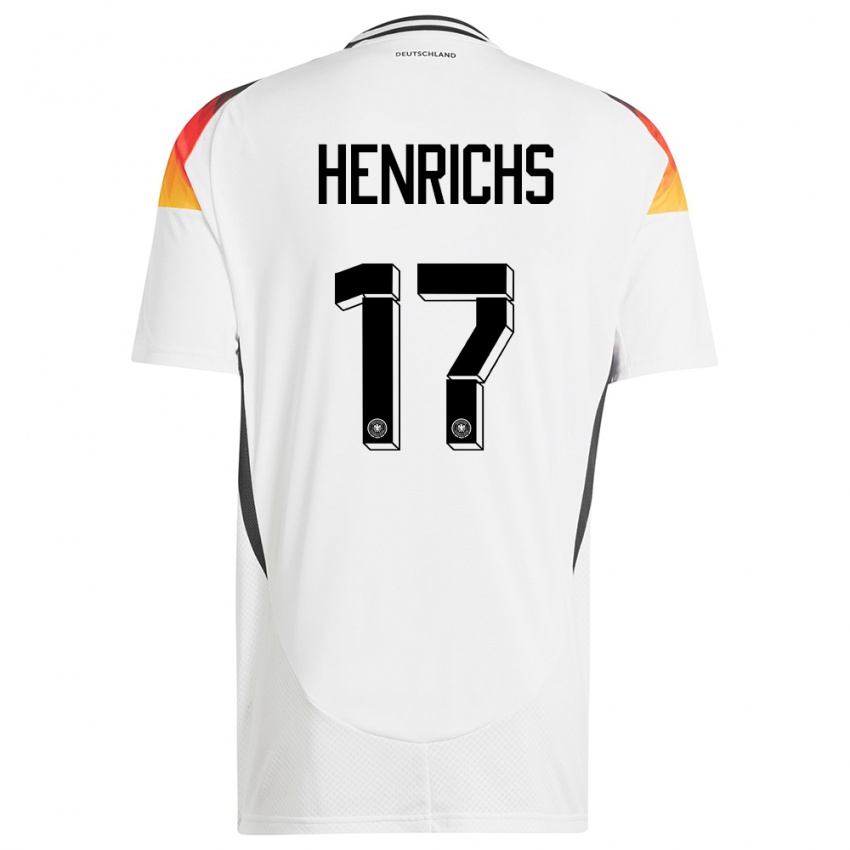 Mulher Camisola Alemanha Benjamin Henrichs #17 Branco Principal 24-26 Camisa Brasil