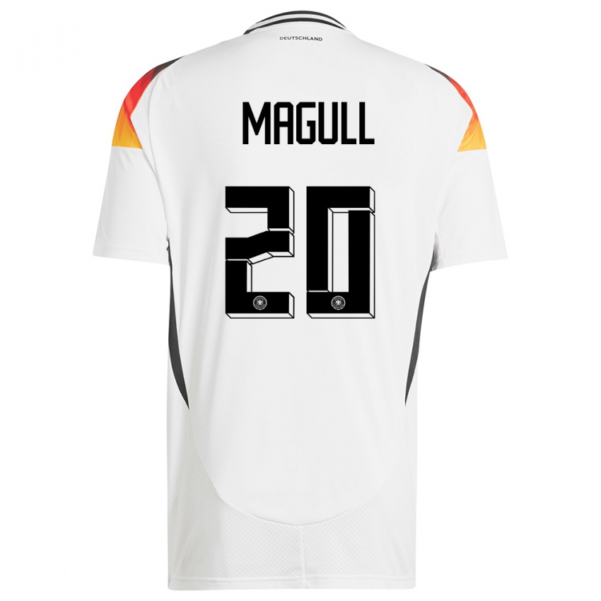 Mulher Camisola Alemanha Lina Magull #20 Branco Principal 24-26 Camisa Brasil