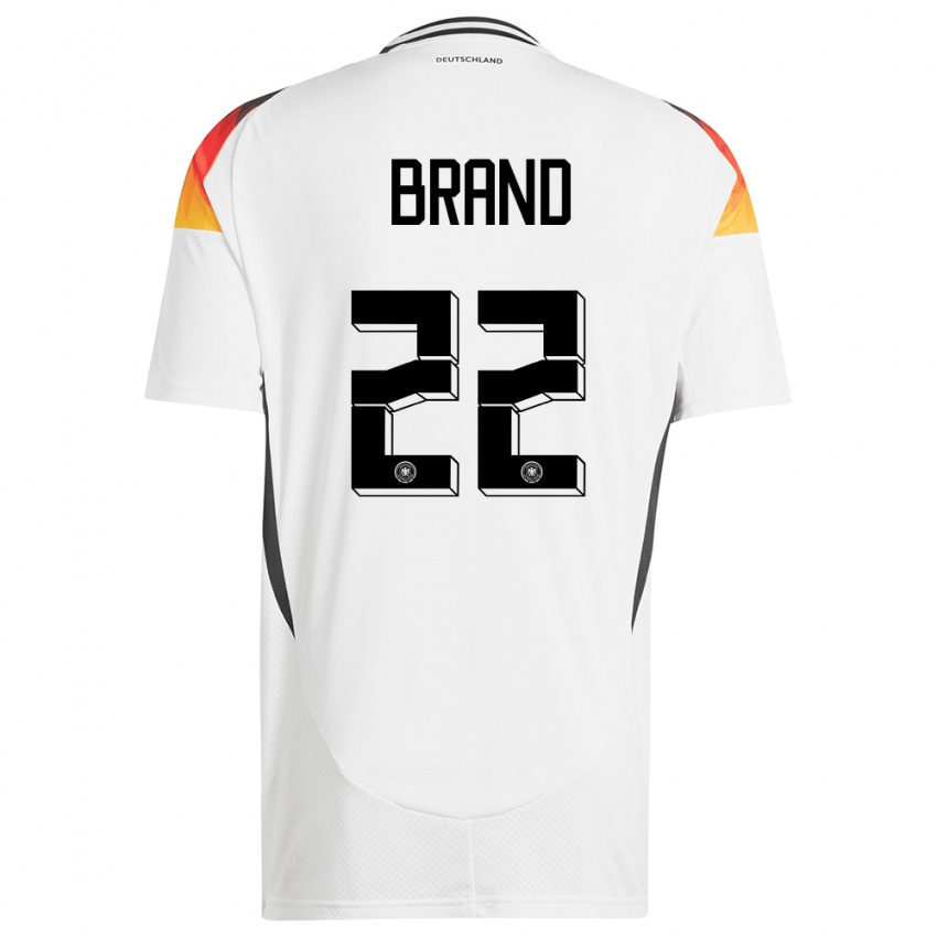 Mulher Camisola Alemanha Jule Brand #22 Branco Principal 24-26 Camisa Brasil