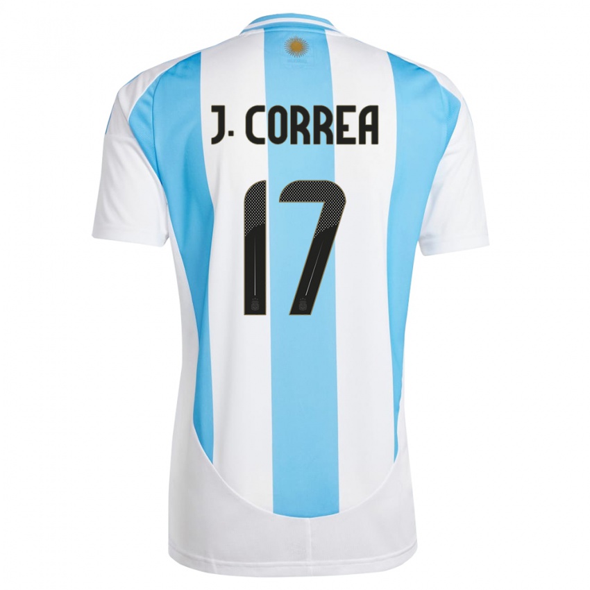 Mulher Camisola Argentina Joaquin Correa #17 Branco Azul Principal 24-26 Camisa Brasil