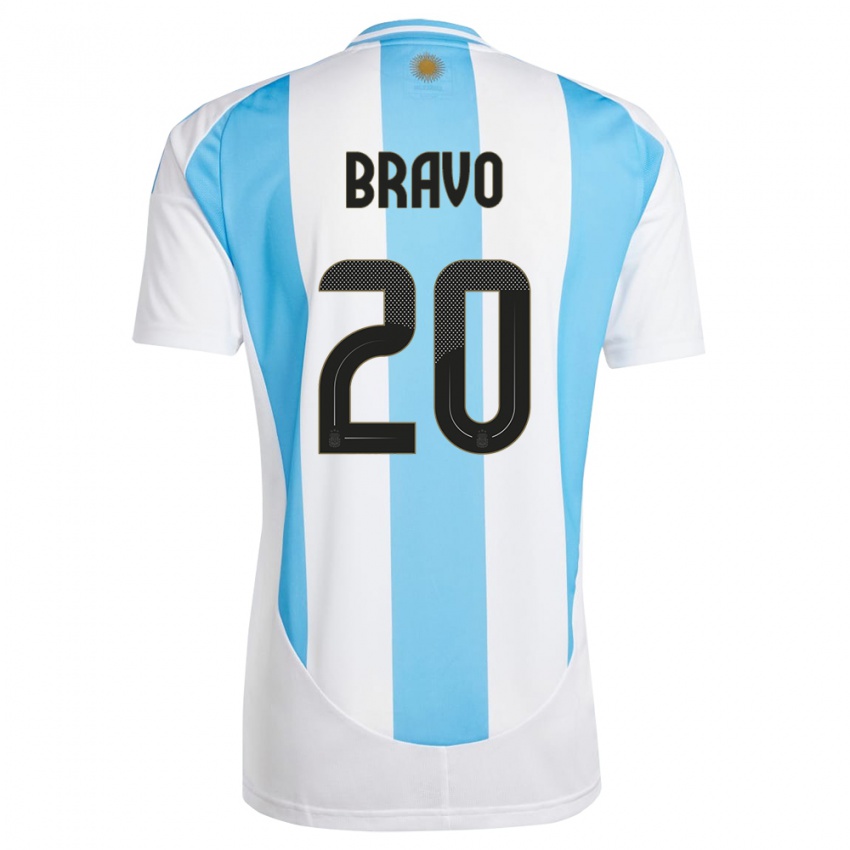 Mulher Camisola Argentina Ruth Bravo #20 Branco Azul Principal 24-26 Camisa Brasil