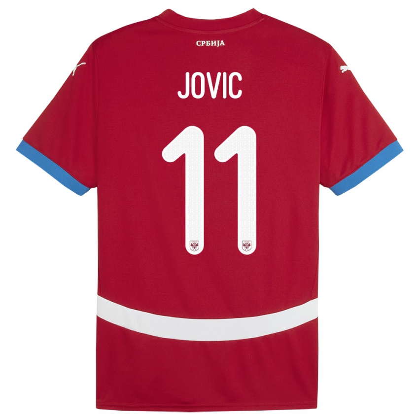 Mulher Camisola Sérvia Luka Jovic #11 Vermelho Principal 24-26 Camisa Brasil