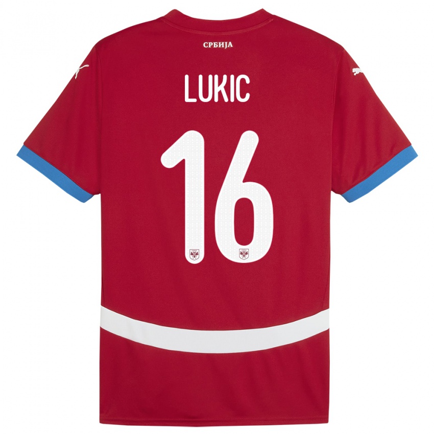 Mulher Camisola Sérvia Sasa Lukic #16 Vermelho Principal 24-26 Camisa Brasil