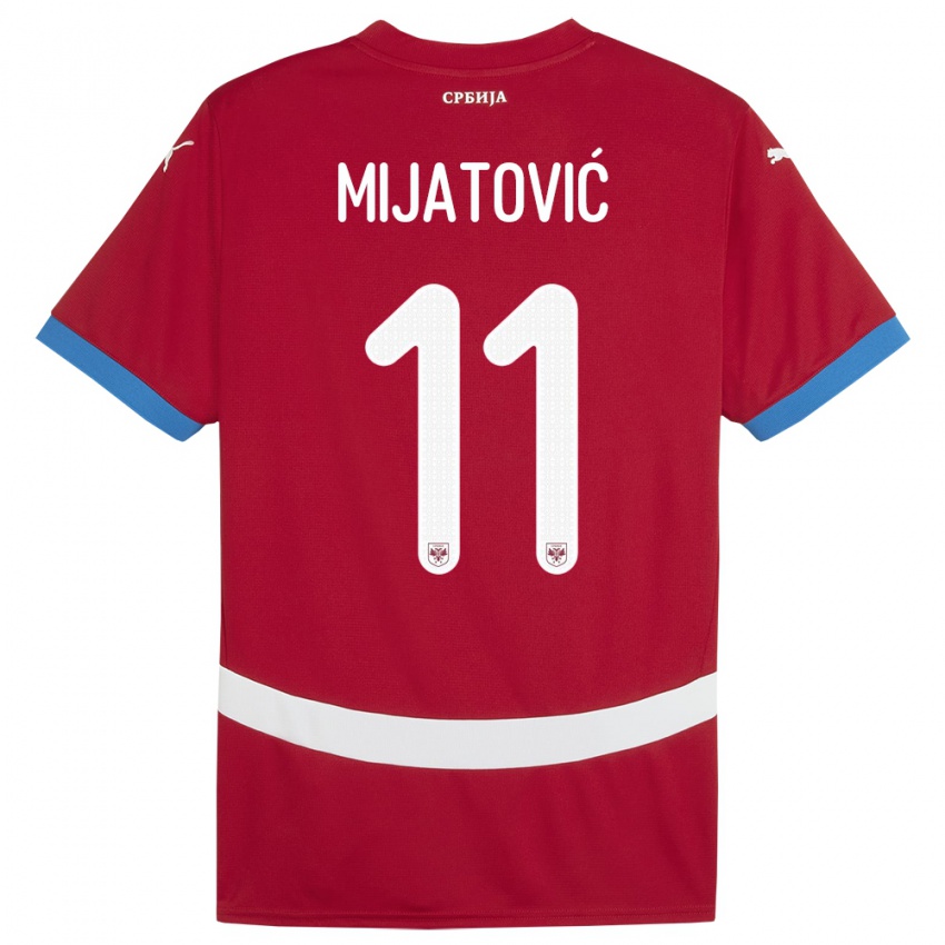 Mulher Camisola Sérvia Jovan Mijatovic #11 Vermelho Principal 24-26 Camisa Brasil