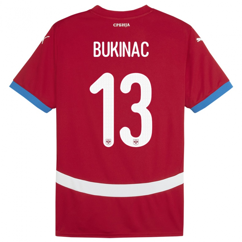 Mulher Camisola Sérvia Stefan Bukinac #13 Vermelho Principal 24-26 Camisa Brasil