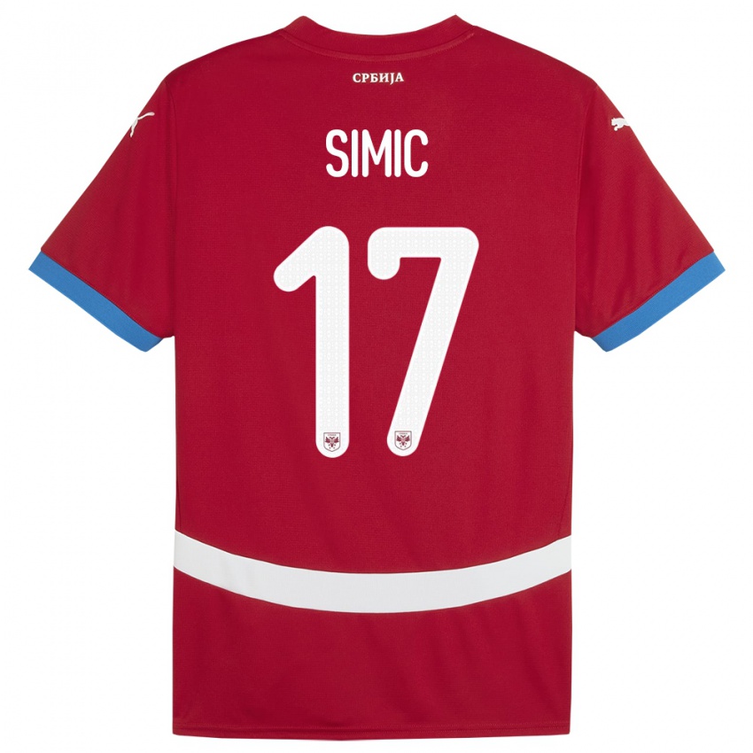 Mulher Camisola Sérvia Jan Carlo Simic #17 Vermelho Principal 24-26 Camisa Brasil